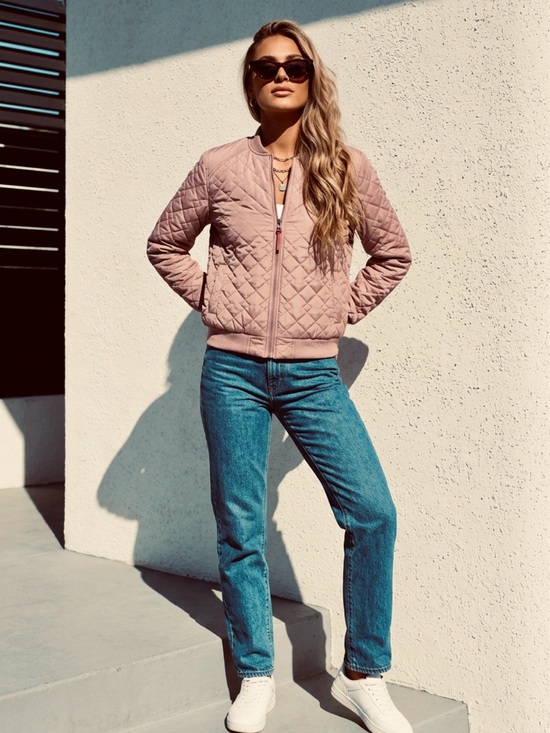 Ashley By 26 International Jackets & Blazers - Ashley By 26 International Quilted Bomber Jacket - Dusty Rose